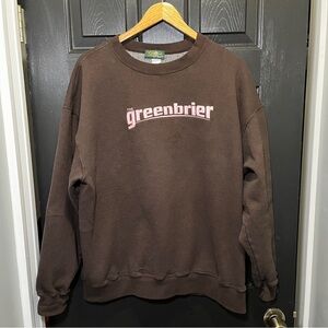 Vintage The Greenbrier Sweatshirt Large Brown Pink Crewneck Golf Pullover
